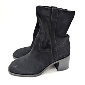 Steve Madden Romney Ankle Boots Square Toe Women's Black Size US8M EU38.5